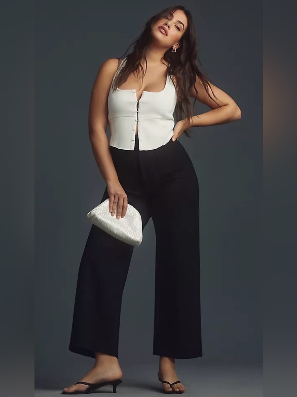 Maeve Colette Ponte Cropped Wide Leg Pants